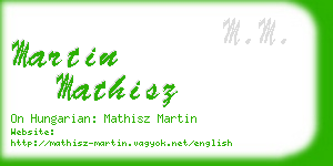 martin mathisz business card